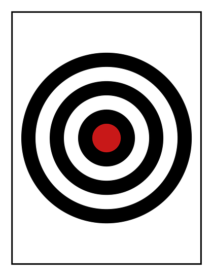 Bullseye card with red center