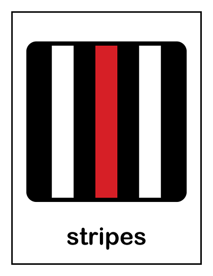 Black and red stripes card