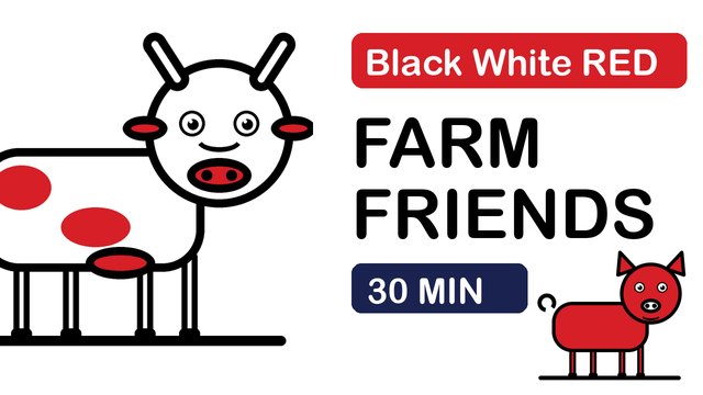Black, White and Red Baby Sensory: Farm Friends (cow, pig)